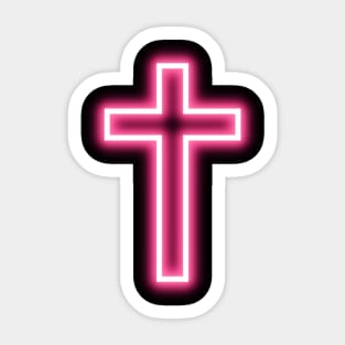 Pink Neon Cross Sticker